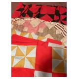 Vtg Quilt Tops with Bold Patterns Vtg Quilt Tops with Bold Patterns