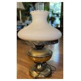 Vtg Brass Table Lamp w/Milk Glass Shade Vtg Brass Table Lamp w/Milk Glass Shade