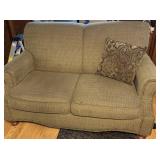 Vtg Upholstered Sofa with Nailhead Trim Vtg Upholstered Sofa with Nailhead Trim