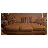 Vtg Upholstered Sofa w/Throw Pillows Vtg Upholstered Sofa w/Throw Pillows