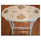 Vtg Hand-Painted Floral Side Table Vtg Hand-Painted Floral Side Table