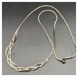 Sterling Twist Braided Necklace ï¿½ 6.34g
