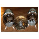 3 Glass Paperweights 3 Glass Paperweights