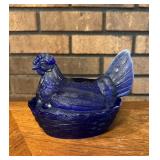 L.G. Wright Cobalt Blue Hen on Nest L.G. Wright Cobalt Blue Hen on Nest