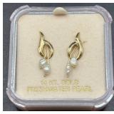 14K Gold Freshwater Pearl Earrings