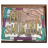 Vtg No Smoking Stained Glass Style Sign Vtg No Smoking Stained Glass Style Sign