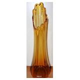 Vtg L.E. Smith Amber Swung Vase Vtg L.E. Smith Amber Swung Vase