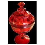 Westmoreland Amberina Red Pedestal Dish Westmoreland Amberina Red Pedestal Dish