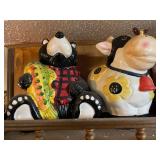 Vtg Black Bear and Cow Figurines Vtg Black Bear and Cow Figurines