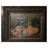 Vtg Framed Still Life Fruit Print Vtg Framed Still Life Fruit Print