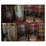 Vtg Glass Tumblers with Graphics Vtg Glass Tumblers with Graphics