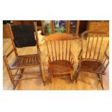 3pc Vtg Wooden Child�s Rocking Chairs 3pc Vtg Wooden Child�s Rocking Chairs