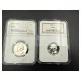 1961 and 1963 PF Quarters Graded PF 67 & PF 65