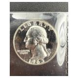 1963 Frosted Proof Quarter in Holder