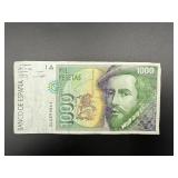 1,000 Spanish Peseta Banknote, 1992