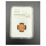 1957 D Penny MS 66 RD NGC-certified