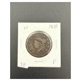 1831 Coronet Head Large Cent Coin