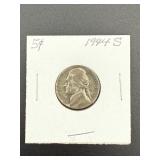 1944 S Jefferson Nickel in Holder