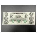 Gem Unsigned 1857 $2 New England Bank Note