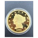 1841 Gold Proof Replica Coin in Case