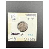 1853 O Half Dime in Encapsulation