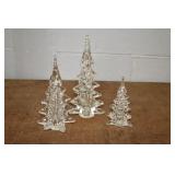 Set of 3 Silvestri Glass Christmas Trees