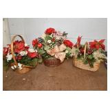 Vtg Christmas Basket Decor Lot