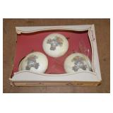 Set of 3 Vintage Sugar Glass Ornaments