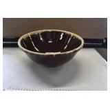 Vtg Brown Glazed Ceramic Mixing Bowl