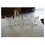 Set of 4 French Crystal Champagne Coupe Glasses