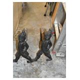 Vintage Cast Iron Andirons
