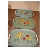3 Vtg Serving Trays