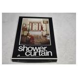 NOS Saturday Night Stain Glass Vinyl Shower Curtan