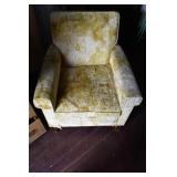 MCM Yellow Marble/Splotchy Velvet Armchair