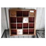 Solid Wood Wall Display Shelf w/ 4 Drawers