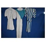 Vtg White and Turquoise Dress/Jumper Lot
