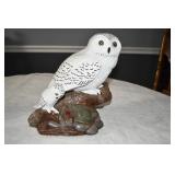 Large MCM Ceramic Snow Owl Statue