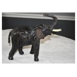 Vtg Leather Elephant Statue