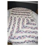 Vtg Crocheted Afghan Pink and Purple