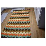 Vtg Crocheted Afghan Multicolor