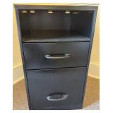 Black Metal 2-Drawer File Cabinet