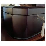 Vtg Octagonal Wood Jewelry Box