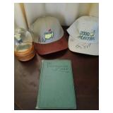 Masters Hats, Golf Book, and Snow Globe