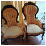 Vtg Victorian-Style Parlor Chairs