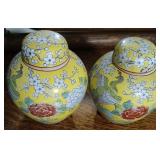 Vtg Kutani Porcelain Ginger Jars