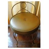 Vtg Metal Vanity Stool with Cushion