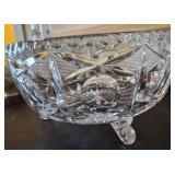 Vtg Footed Cut Glass Bowl