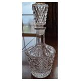 Vtg Cut Glass Decanter with Stopper