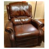 Vtg Brown Leather Recliner Chair