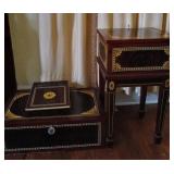 Vtg Wood Marquetry Chests